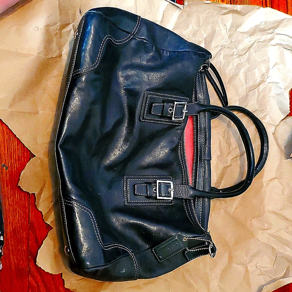 Vintage Black Coach Small Duffle.